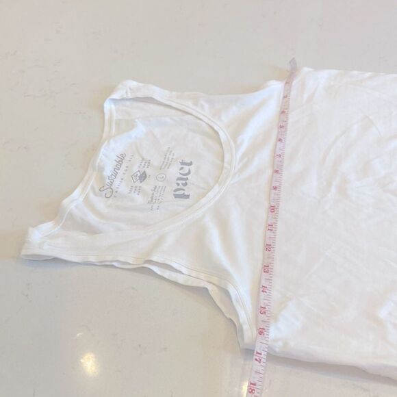 PACT Organic Cotton Stretch Ivory White Basic Classic White Tank Top Size L - Picture 3 of 6